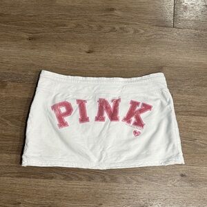 Victoria's Secret White Skirt with Pink Logo